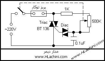 مدار دیمر - طراحی شده توسط مهندس حسین لاچینی -www.HLachini.com