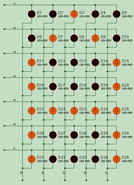 شماتیک ماتریس LED ها جهت تابلو روان - طراحی شده توسط مهندس حسین لا چینی
